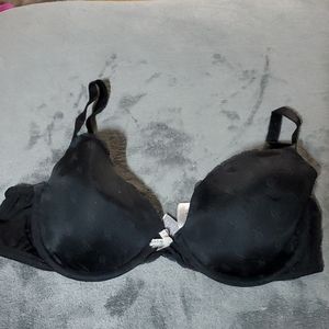 Victoria's Secret black logo lined demi bra 36C